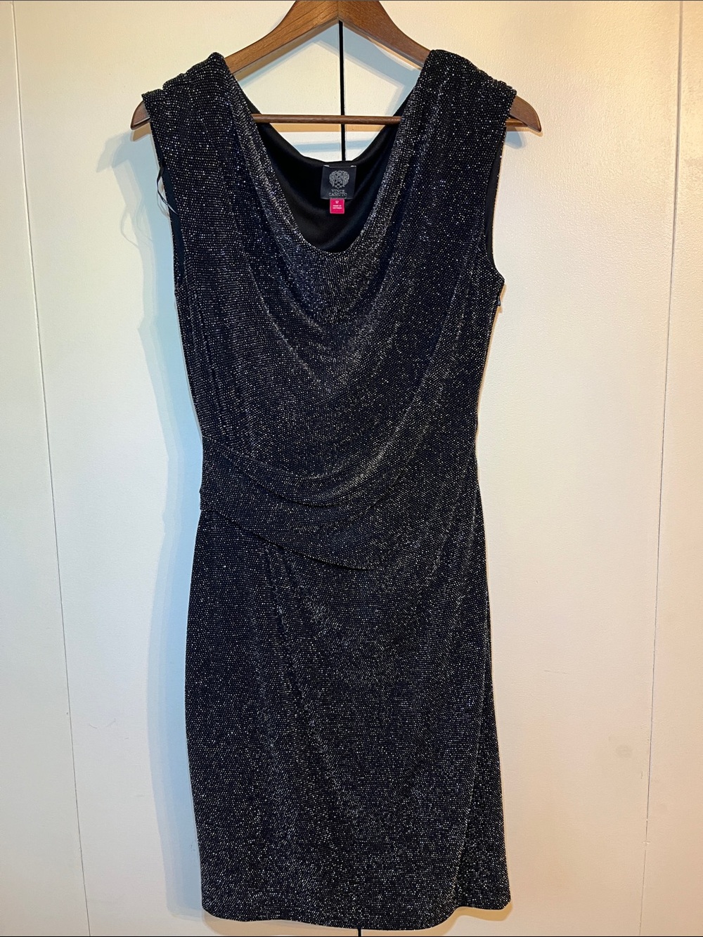 Black sleeveless shimmer dress